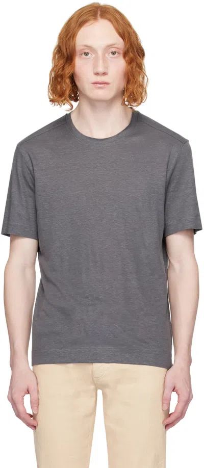 Zegna Gray Crewneck T-shirt In K05 Grey