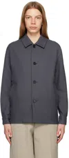 Zegna Gray Spread Collar Jacket In 487043 Grey