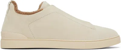 Zegna Gray Suede Triple Stitch Sneakers In Brr
