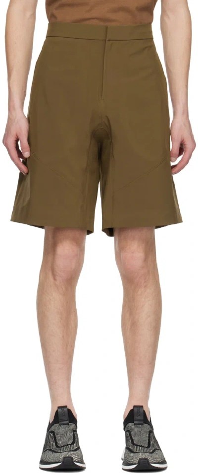 Zegna Green 3-layers Shorts In 810 Dark Olive Green