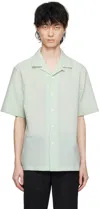 Zegna Green Button Shirt In 225 Sage Green