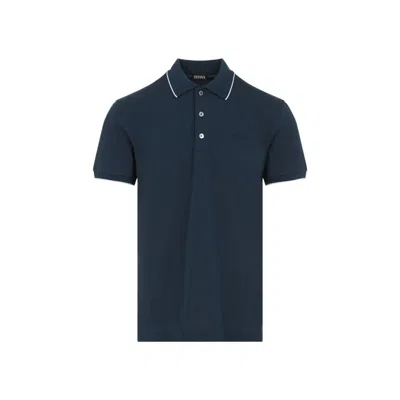 Zegna Cotton Polo In Green