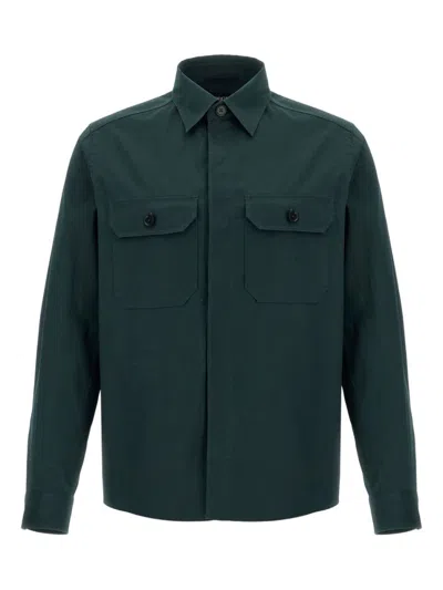 ZEGNA GREEN COTTON SHIRT