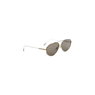 Zegna Green Metal Sunglasses In Brown