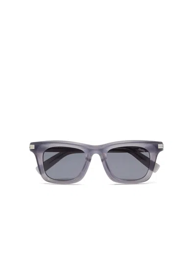 Zegna Grey Acetate Sunglasses In Gray