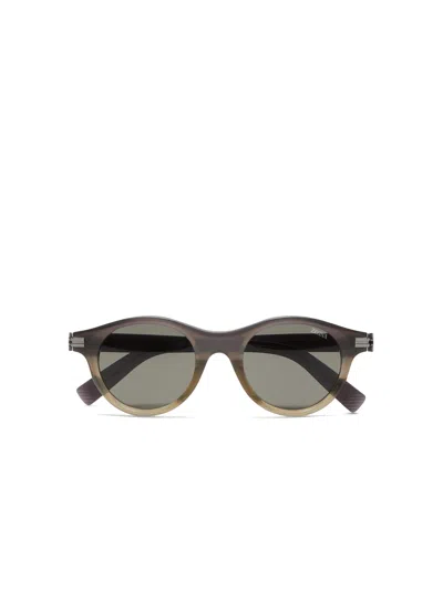 Zegna Grey Acetate Sunglasses