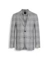 Zegna Grey And White Silk And Cashmere Jacket In Grey/white