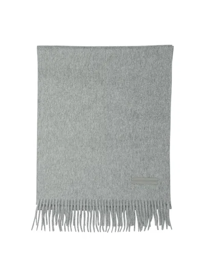 Zegna Grey Cashmere Scarf In Gray