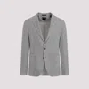 Zegna Linen And Silk Mulberry Blend Blazer Jacket In Grey