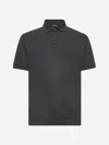 Zegna Men Grey Cotton And Silk Piquet Polo Shirt