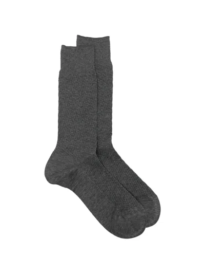Zegna Grey Cotton Blend Socks In Gray