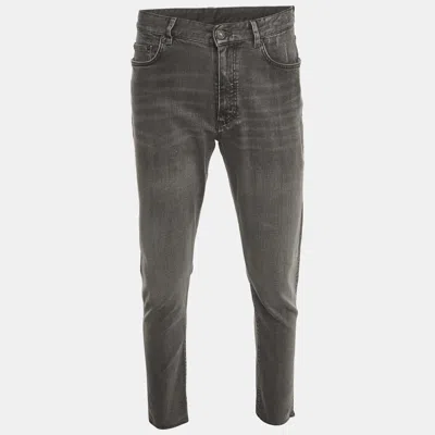 Pre-owned Zegna Grey Denim Slim Fit Jeans M/waist 34"
