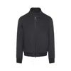 Zegna Modern Blouson With High Collar And Buttons In Gray