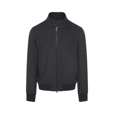 ZEGNA GREY HIGH NECK ZIP JACKET
