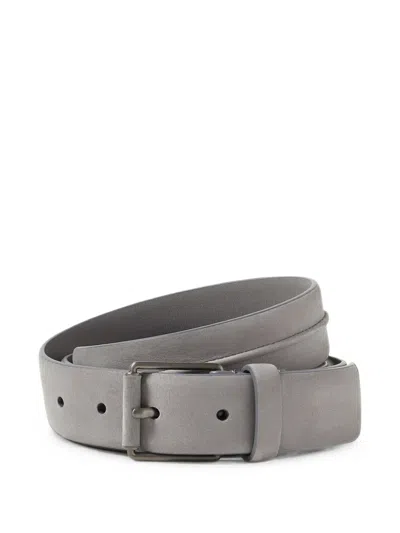 Zegna Men's Nubuck Belt In Green