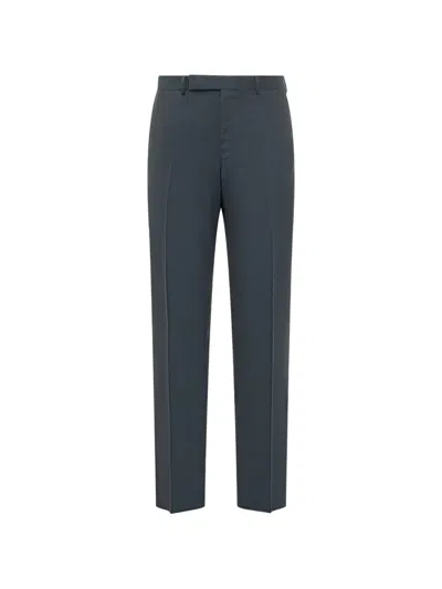 Zegna Blue Slim Flat Front Pants