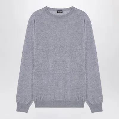 Zegna Basic Crewneck Sweater In Grey