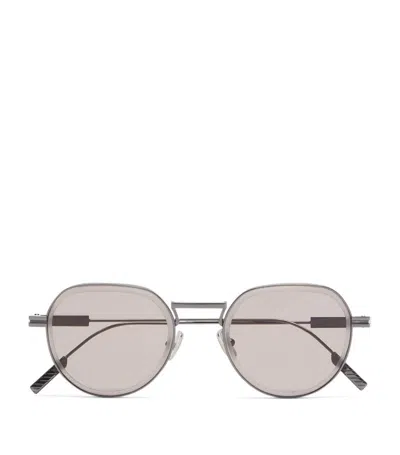 Zegna Gunmetal Sunglasses In Grey