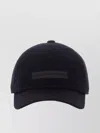 Zegna Cotton Lined Hat With Front Foliage Design And Logo In Black