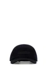 Zegna Cashmere Baseball Cap Curved Brim In Blue