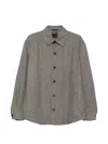 Zegna Herringbone-pattern Shirt Jacket In Gray