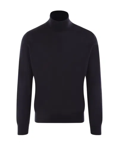 Zegna High-neck Long-sleeved Sweater In Gold