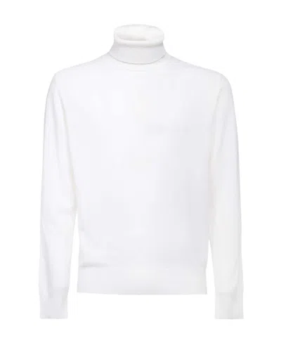 Zegna High-neck Long-sleeved Sweater In White
