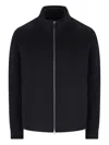 Zegna High-neck Ribbed Cashmere Cardigan In Black