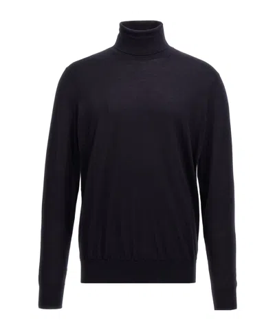 Zegna High-necked Long-sleeved Sweater In Black