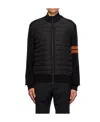 Zegna Down-filled Padded Wool-blend Cardigan In Black