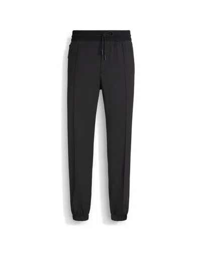 Zegna Black High Performance Wool Joggers