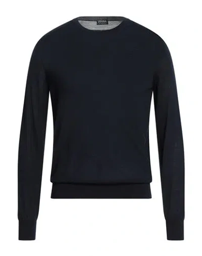 Zegna High Performance Man Sweater Midnight Blue Size 44 Wool