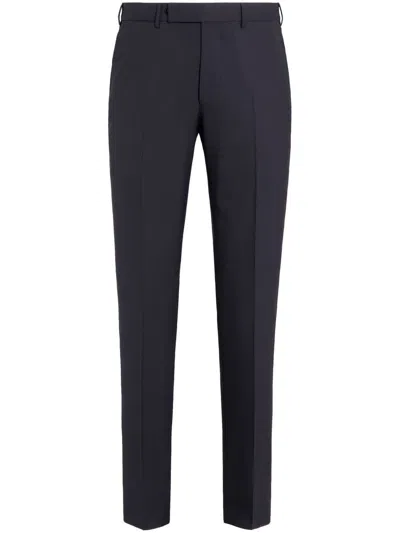 Zegna Tailored-cut Leg Trousers In Blue