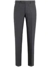 Zegna Dark Grey High Performance Wool Pants In Grey