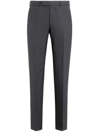 ZEGNA HIGH PERFORMANCE TAILORED WOOL TROUSERS