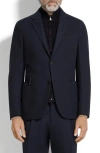 Zegna High Performance™ Wool & Cotton Jersey Sport Coat With Detachable Suede Bib In Brown