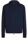 Zegna Drawstring-fastening Hooded Jacket In Blue