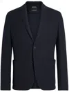 Zegna High Performance Wool-cotton Jacket In Blue
