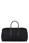 Zegna Leather-trimmed Nylon Holdall In Black