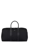 Zegna Leather-trimmed Nylon Holdall In Black