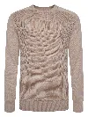 Zegna Men Honeycomb-knit Cotton-blend Jumper Beige In Neutral