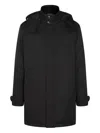 Zegna Versatile Coat With Adjustable Features And Pockets In Black