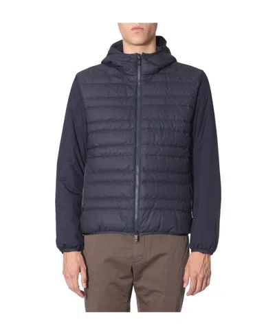 Zegna Hooded Zipper Down Jacket In Black