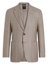 Zegna Houndstooth Blazer In Brown