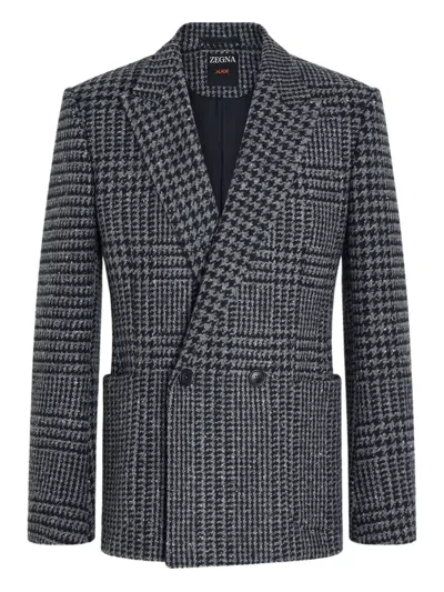 ZEGNA HOUNDSTOOTH DOUBLE-BREASTED BLAZER