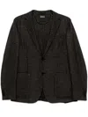 Zegna Houndstooth-pattern Blazer In Black