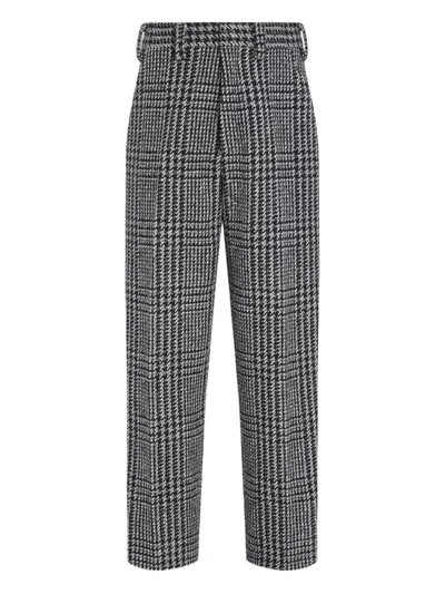 Zegna Houndstooth Trousers In Gold
