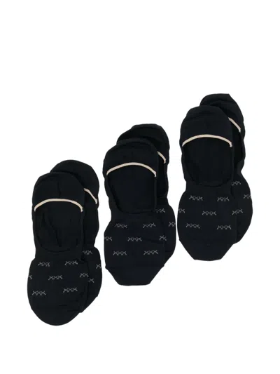 Zegna Iconic Triple Socks (set Of Three) In Blue