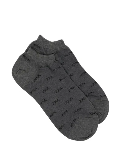 Zegna Iconic Triple-x Socks In Gray