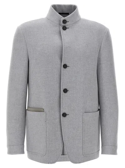 Zegna Il Conte In Trofeo Blazer In Gray